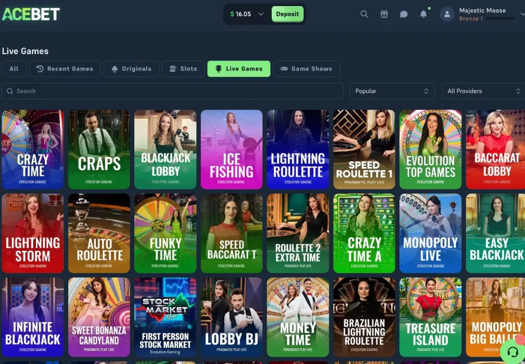 AceBet live games