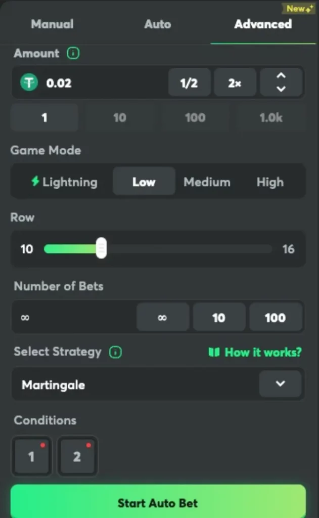 BC.Game Advanced Mode