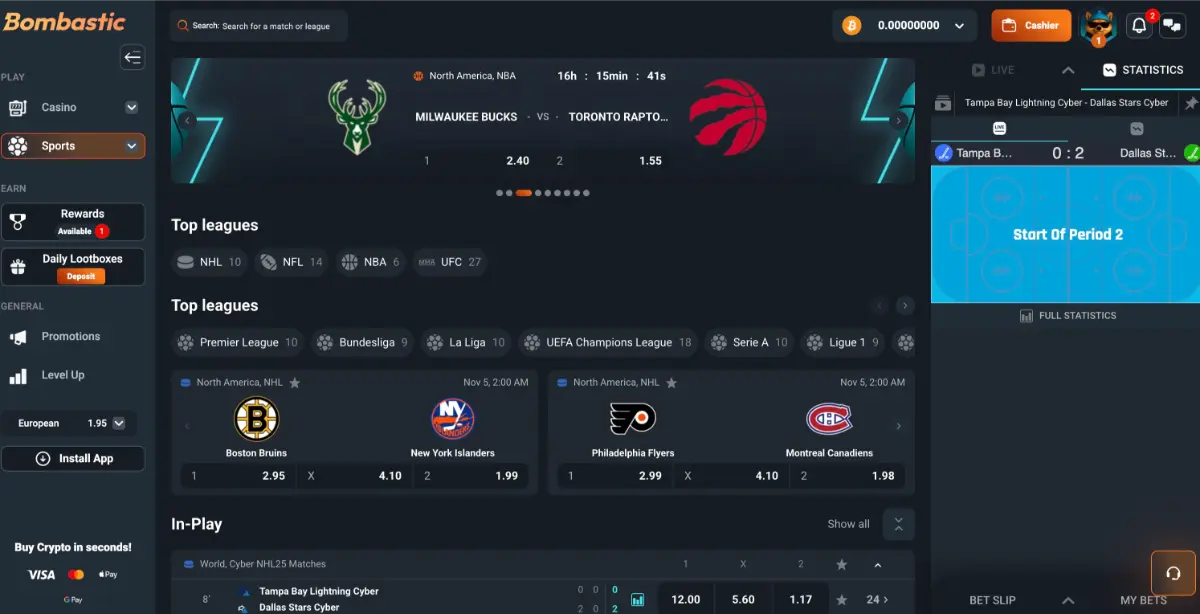 Bombastic sportsbook