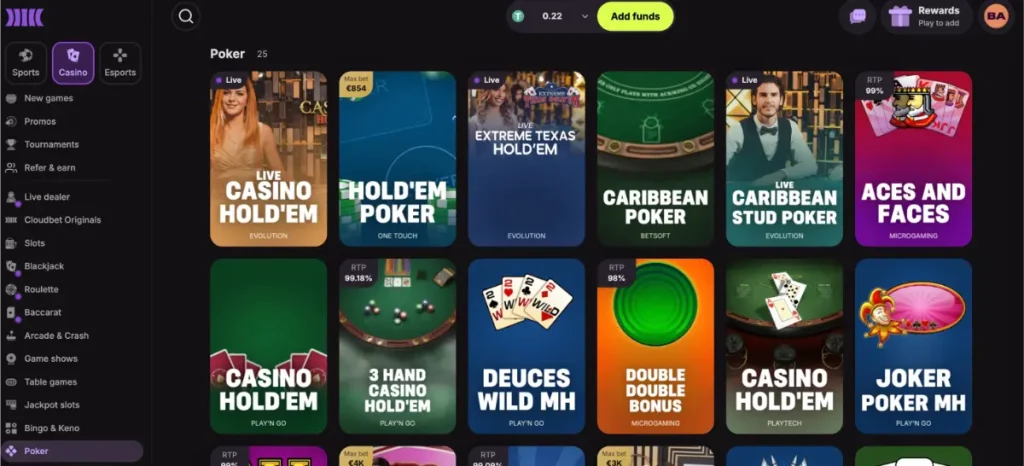Cloudbet poker