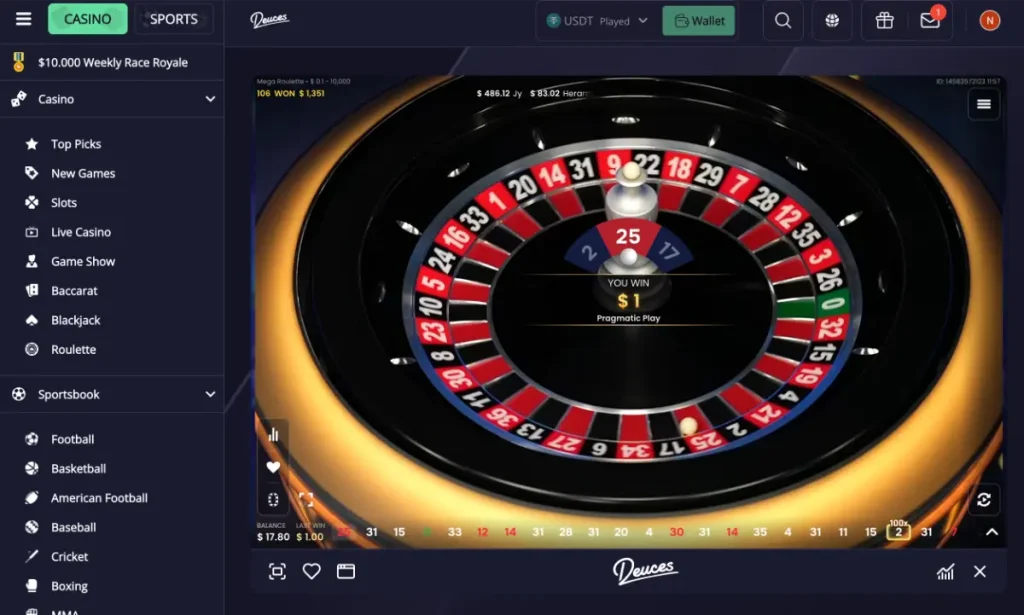 Deuces live casino