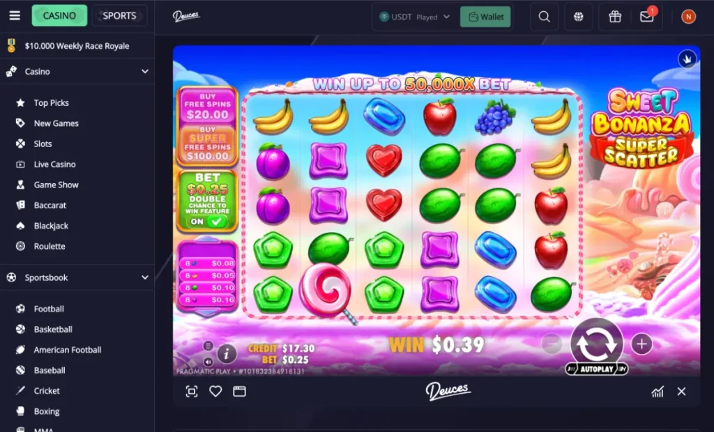 Deuces sweet bonanza slot