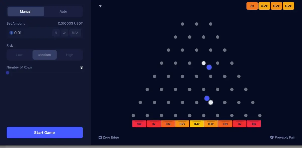 Duel Plinko Desktop Manual Mode