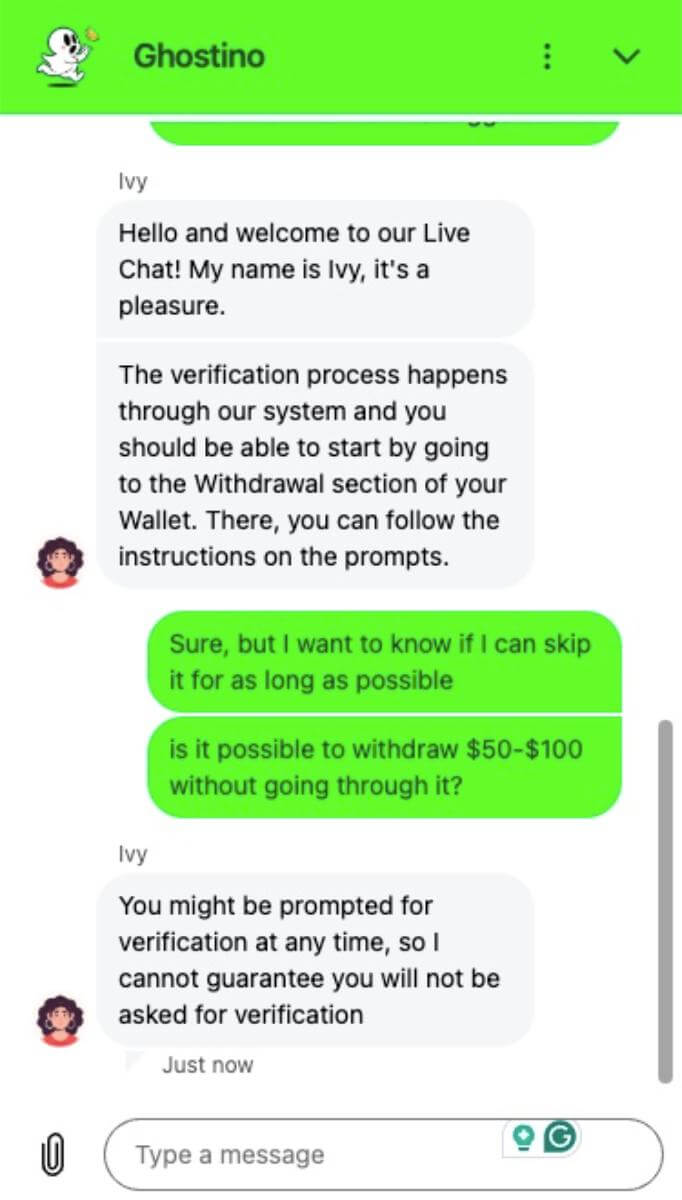 Ghostino live chat