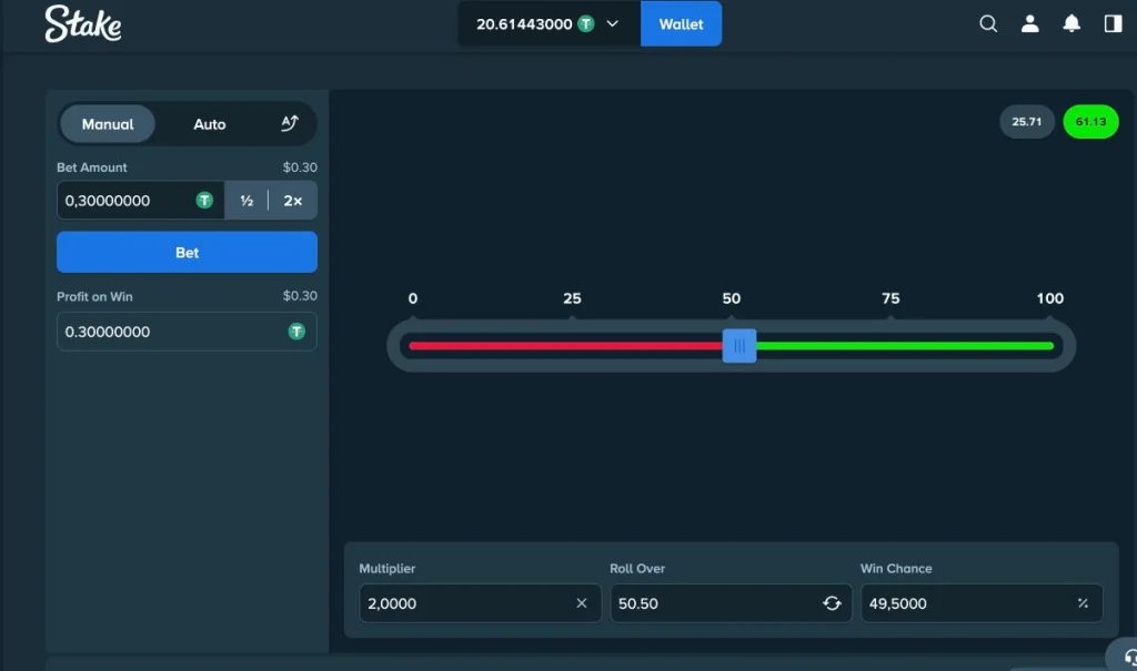 Stake Dice Desktop