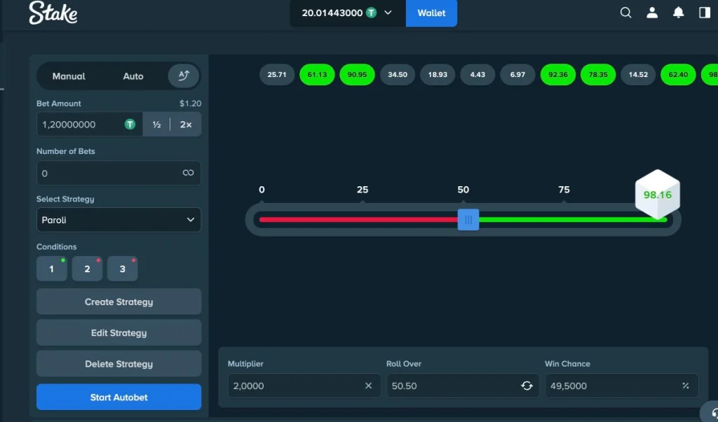 Stake Dice Desktop Advanced