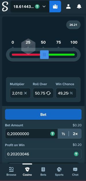 Stake Dice Mobile