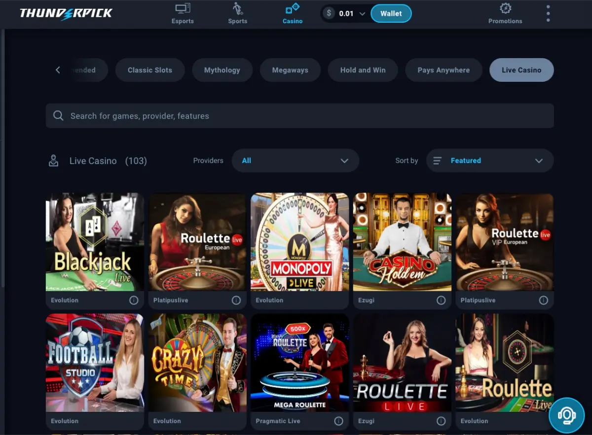 Thunderpick Live Casino