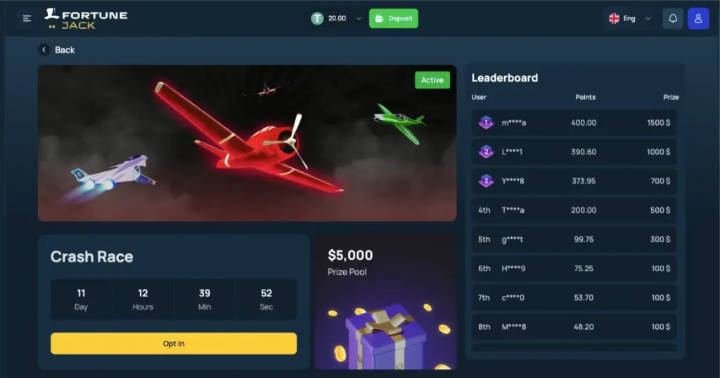 crash tournament fortunejack