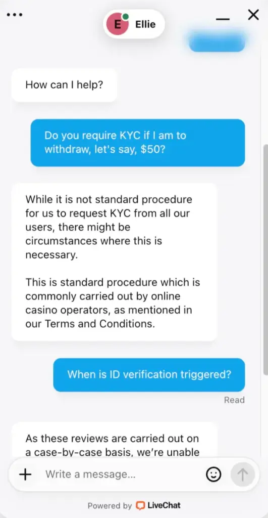 cryptorino casino live chat