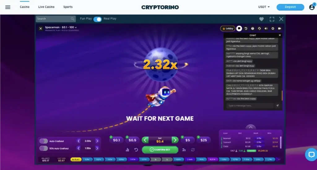 cryptorino crash games spaceman