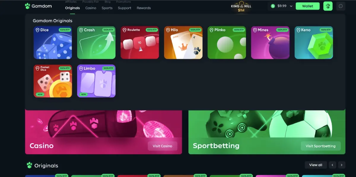 gamdom homepage 2026