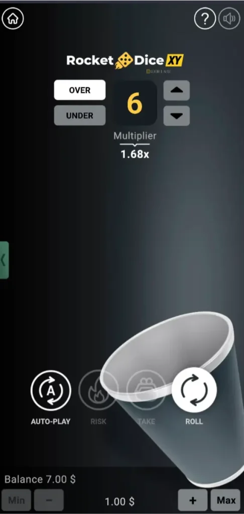 rocket dice xy bgaming mobile