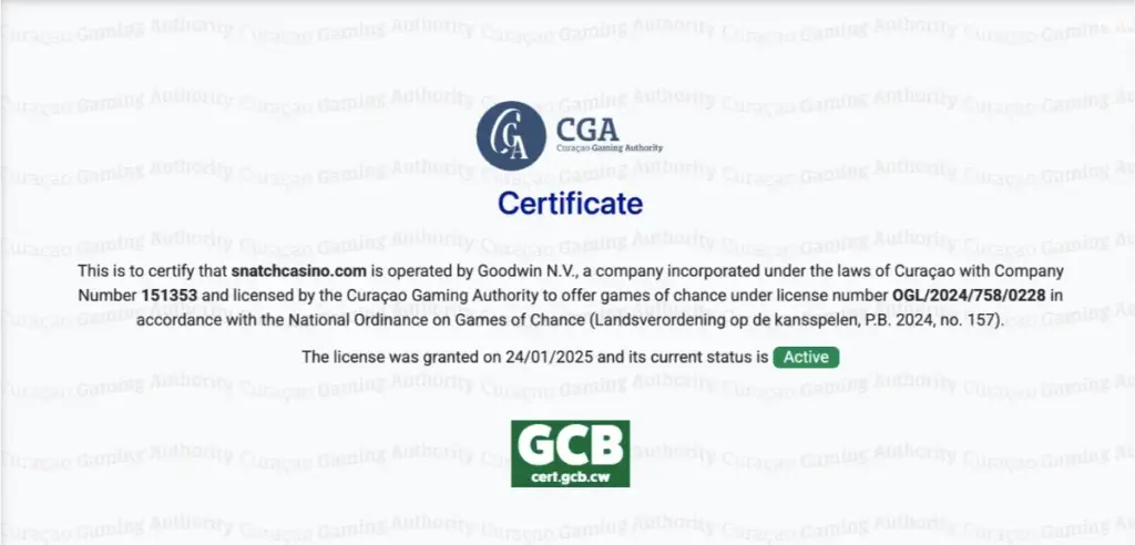 snatch casino license