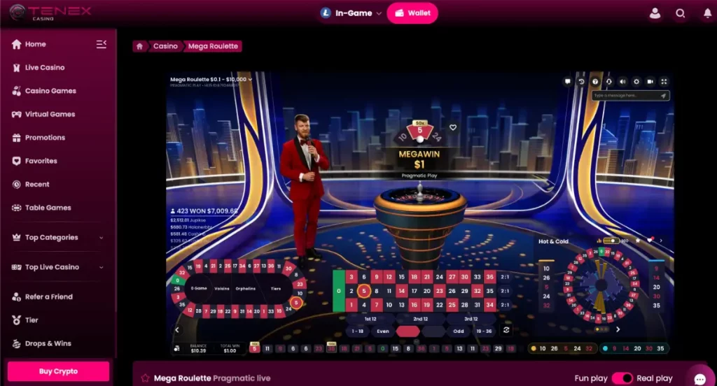 tenex casino mega roulette