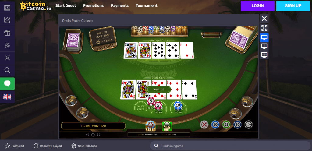 Poker Game Bitcoin Casino io
