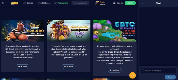 mBit Casino promotions