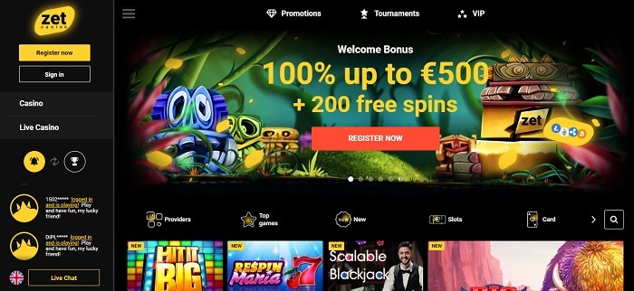 zetcasino homepage