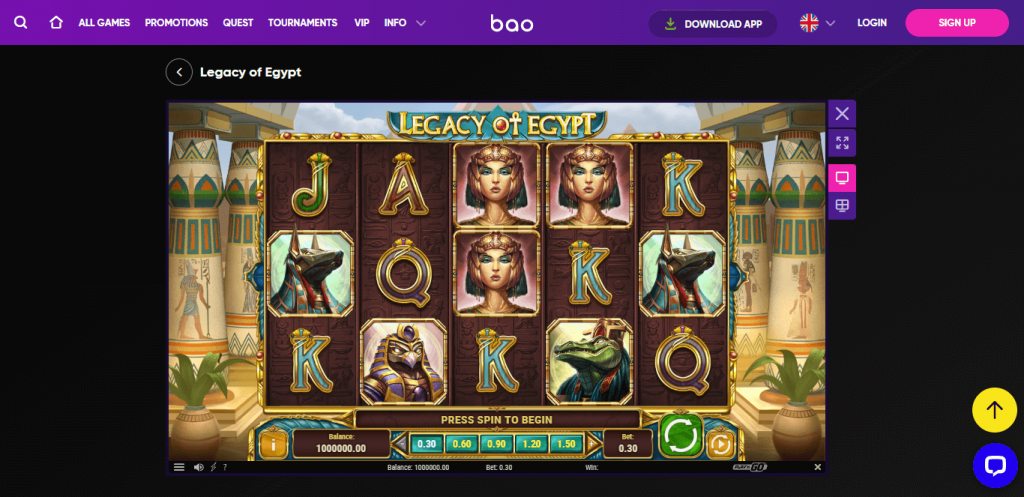 Bao Casino Legacy of Egypt slot
