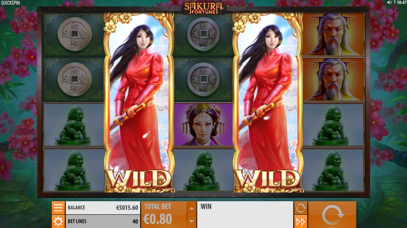 Wilds on the Sakura Fortune slot from Quickspin