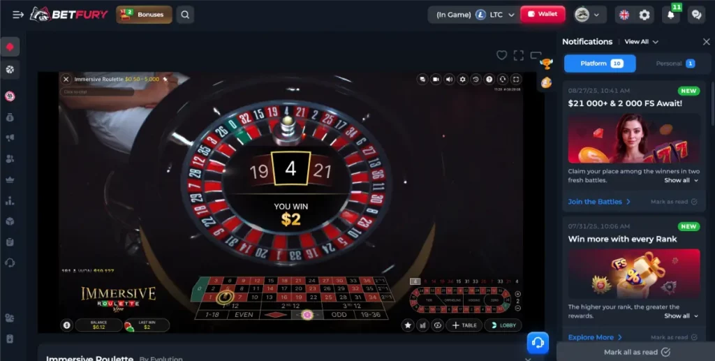 betfury live roulette