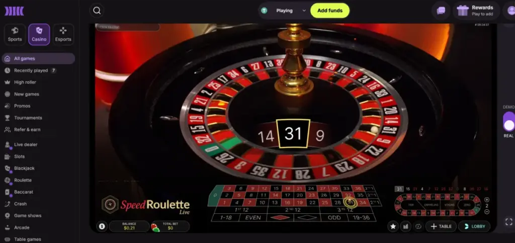 Cloudbet live roulette