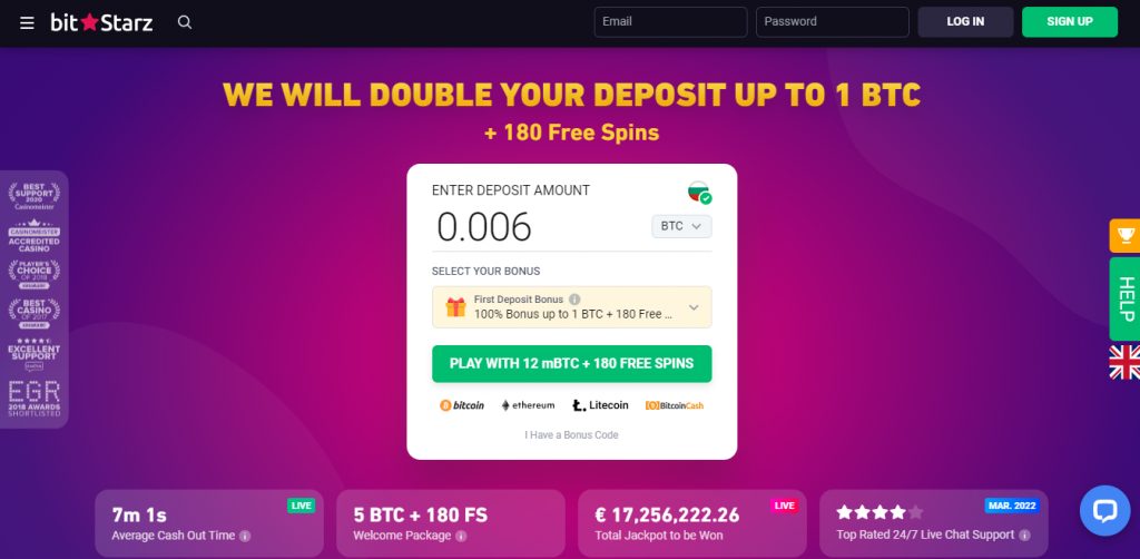 bitstarzcasino homepage