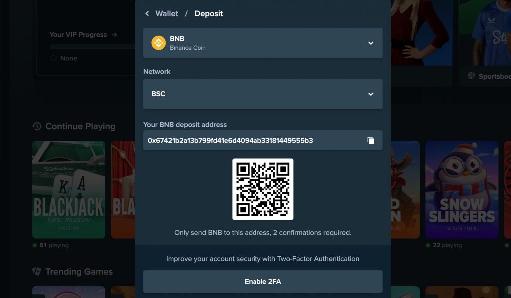 stake binance coin deposit