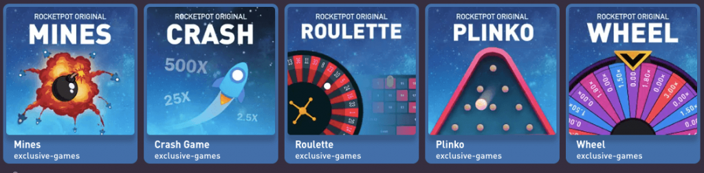 Rocketpot in-house games