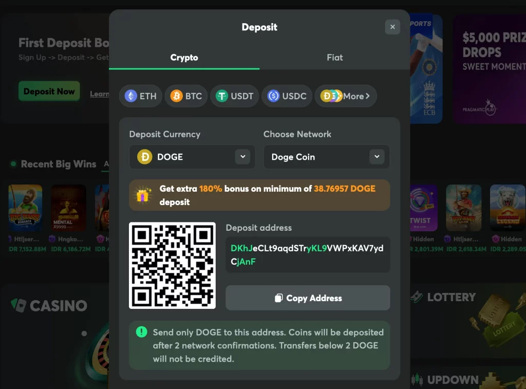 bc.game dogecoin deposit