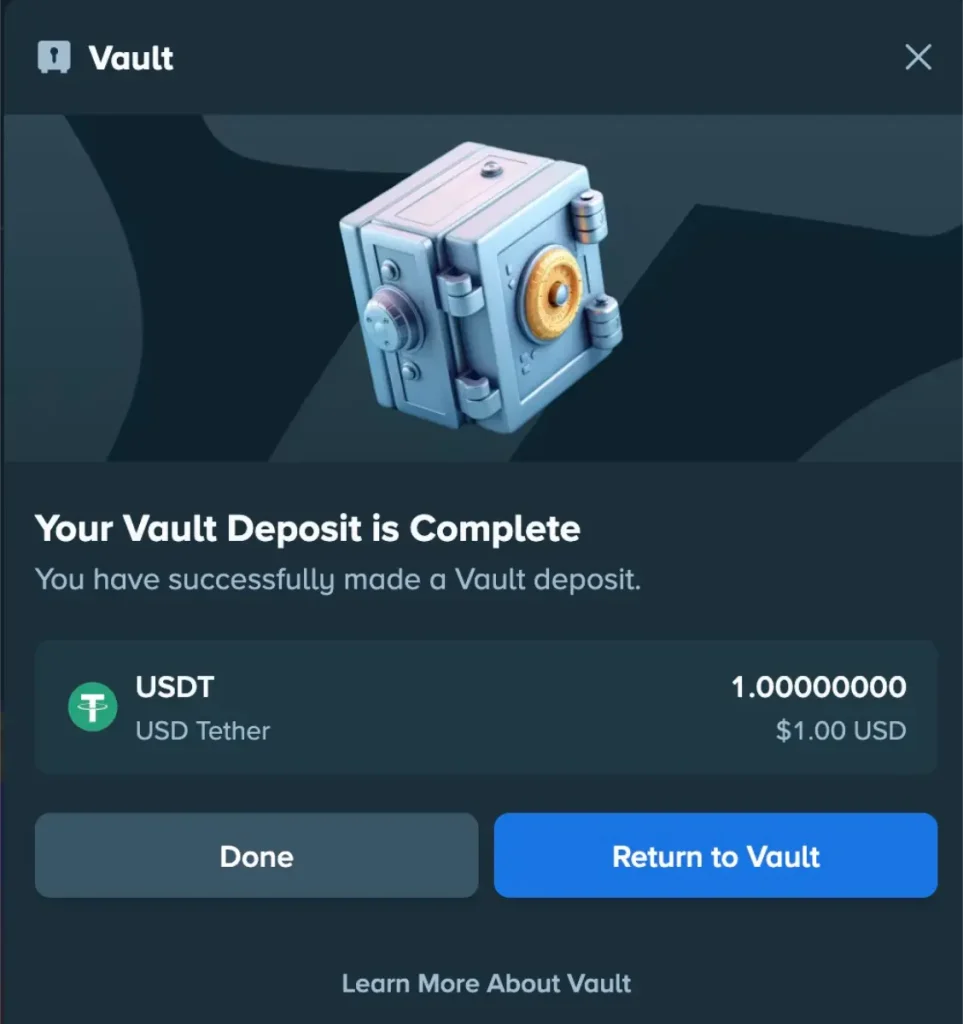 stake vault deposit