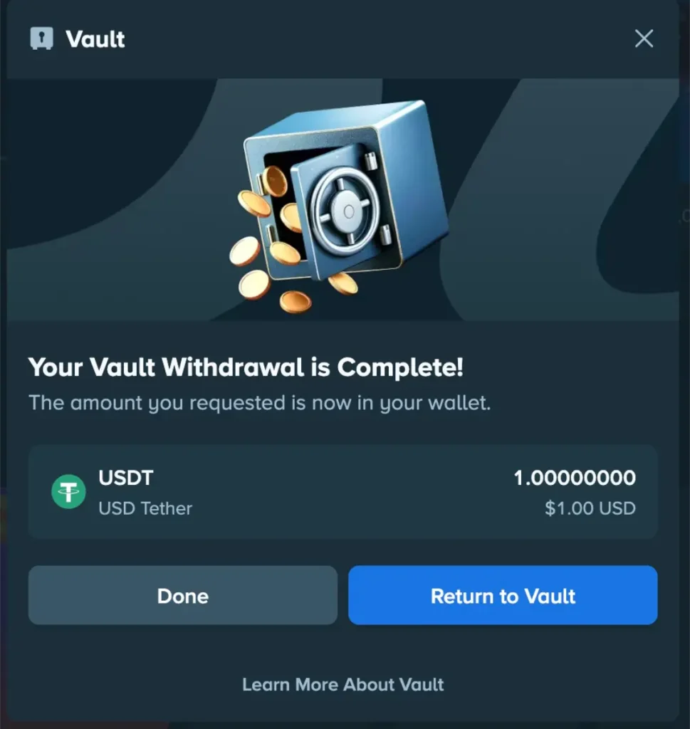 stake vault withdrawal