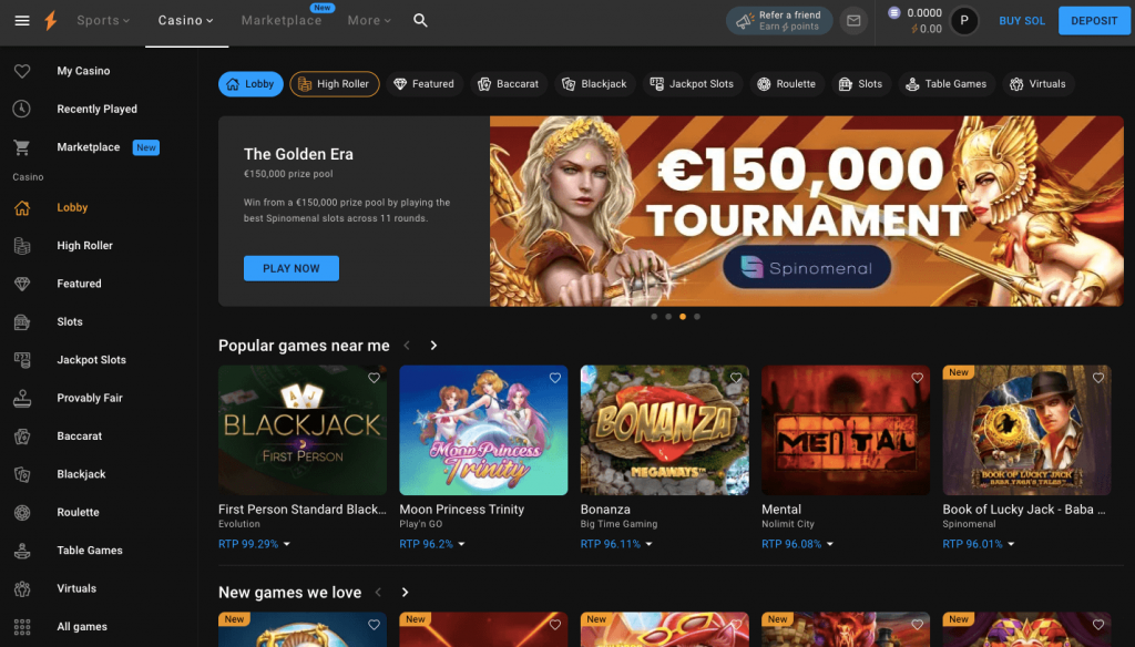 Cloudbet Casino Lobby