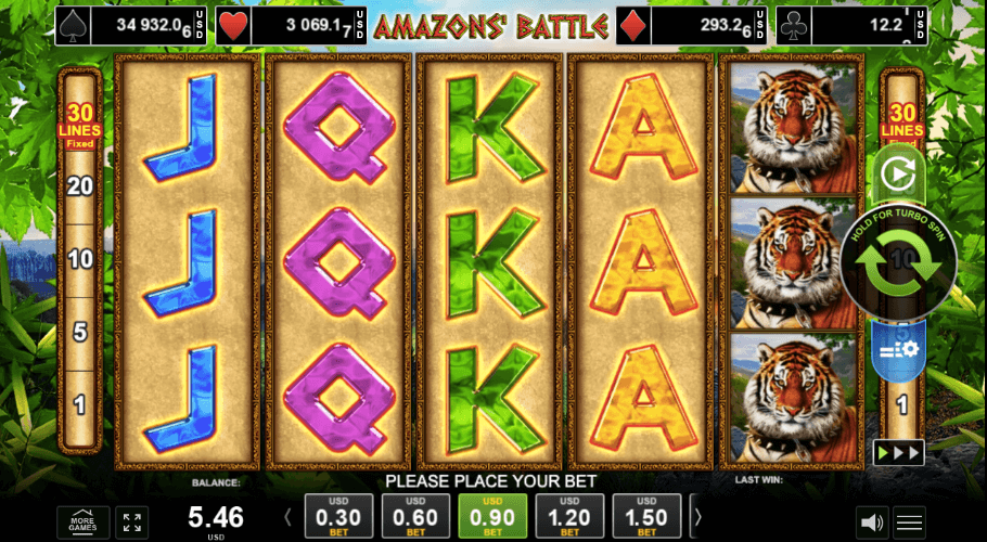 amazons battle amusnet egt slot game