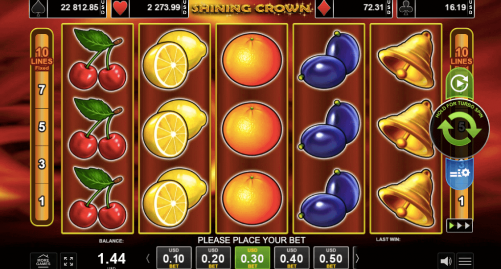 shining crown slot EGT