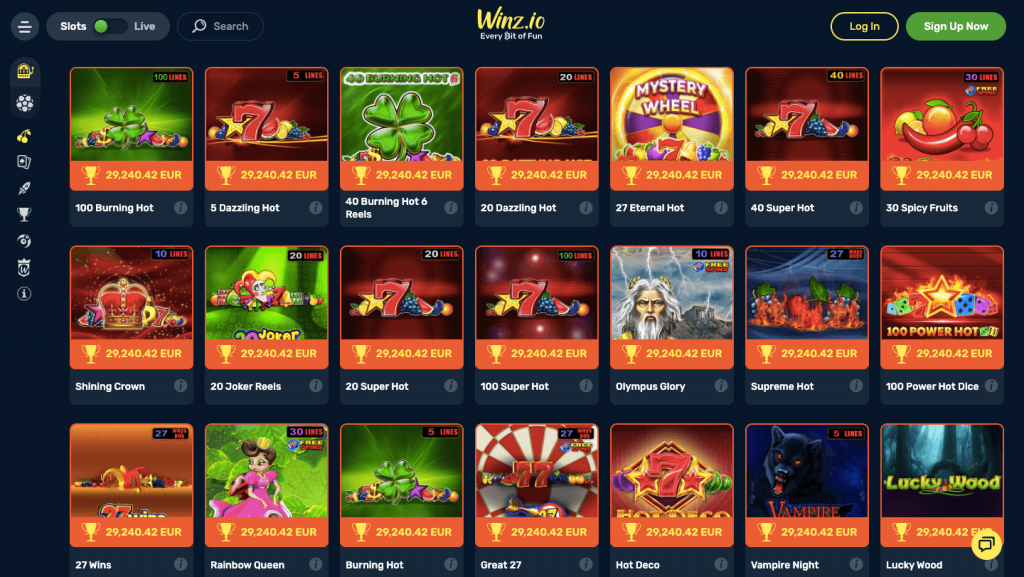 winz.io amusnet egt slots