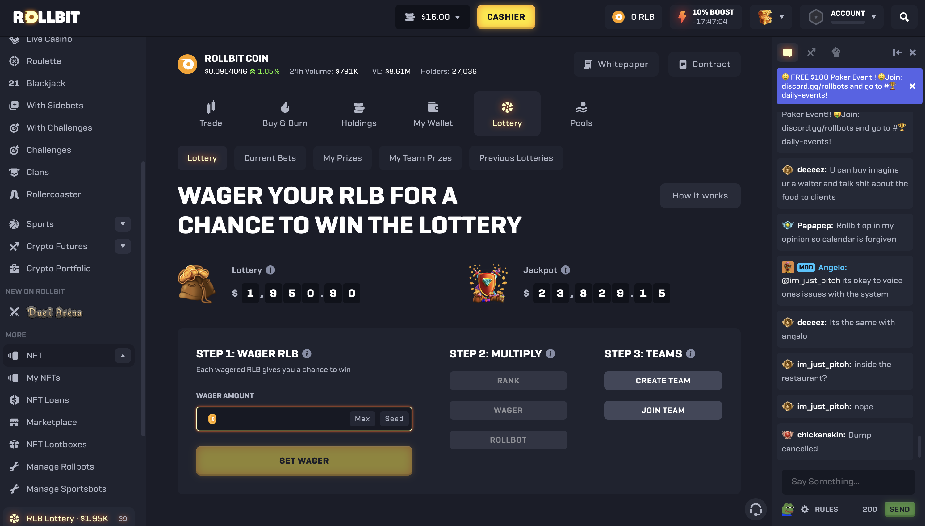 rollbit lottery