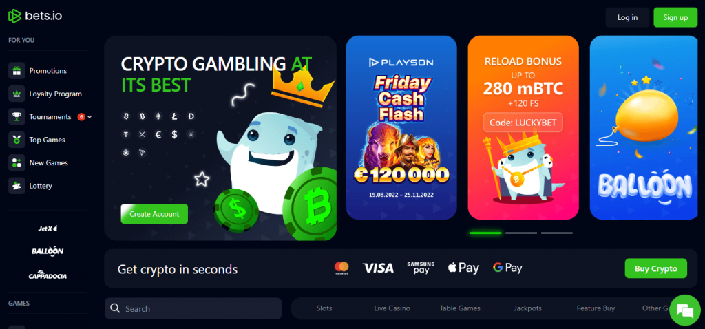 bets.io homepage