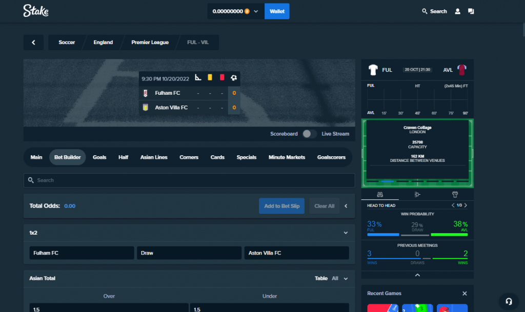 Stake Bet Builder Feature Screenshot