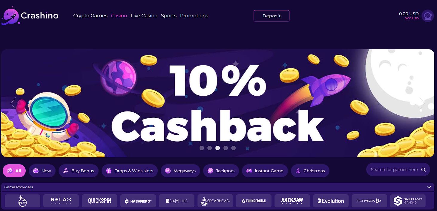 crashino landing page