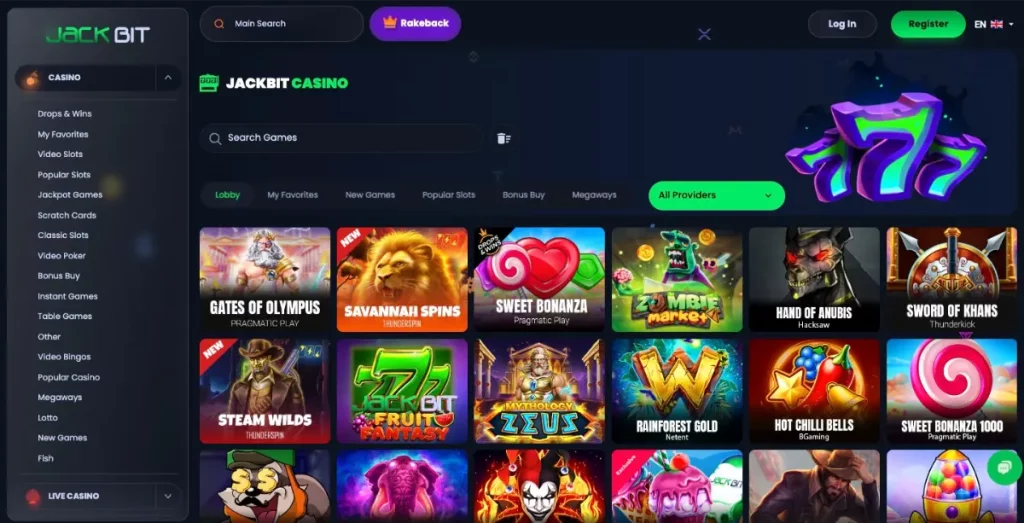 Jackbit casino page