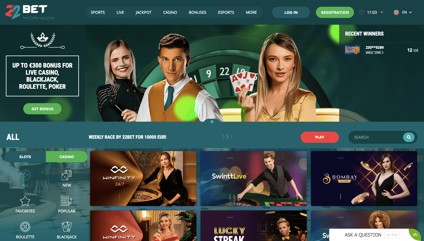 22bet Casino Review 2023