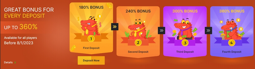 BC.Game's 1st deposit bonus