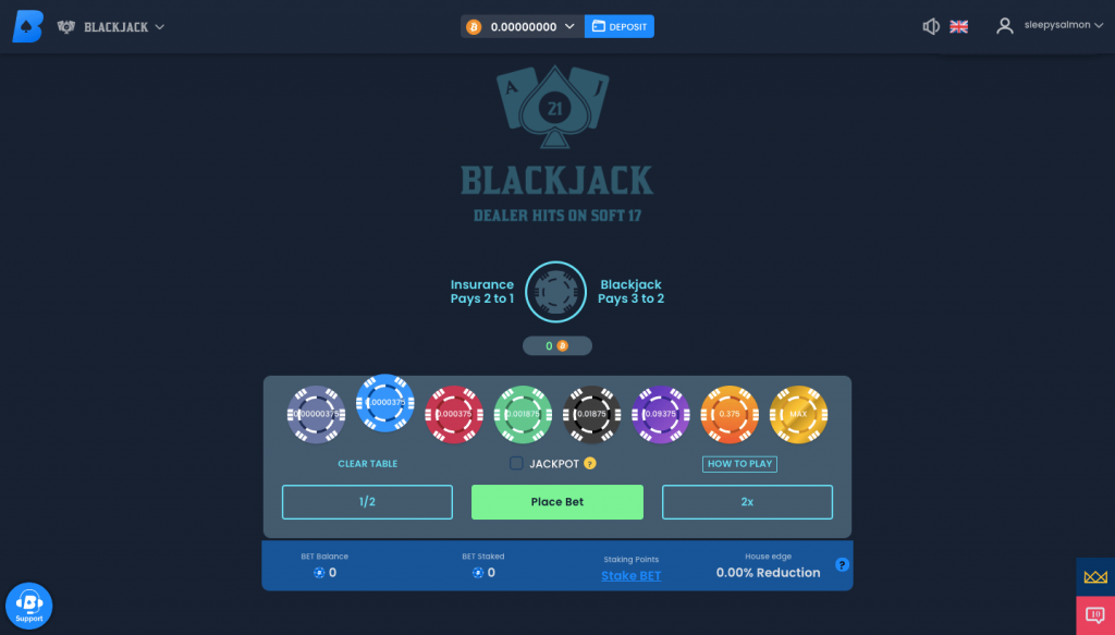 Earnbet Blackjack Game