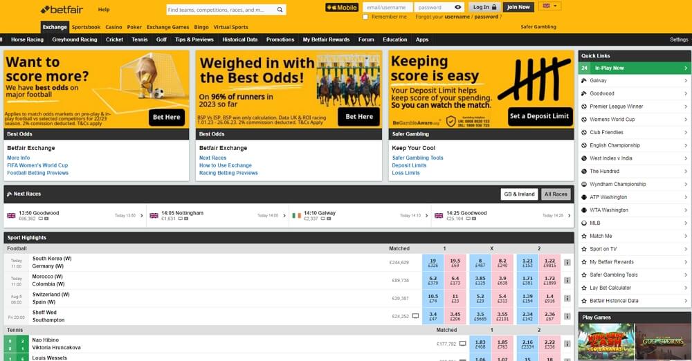 Betfair promotes itself as the world's biggest betting exchange platform.