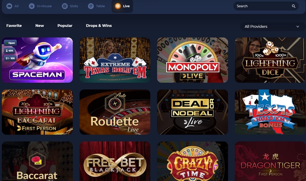 starbets live casino games