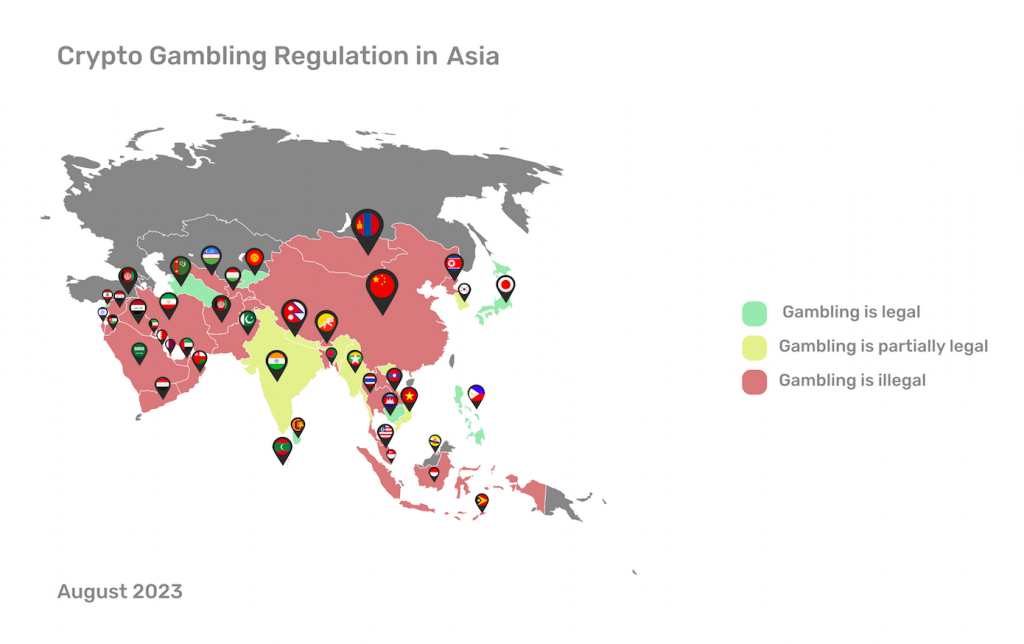 Crypto Gambling Regulations in Asia