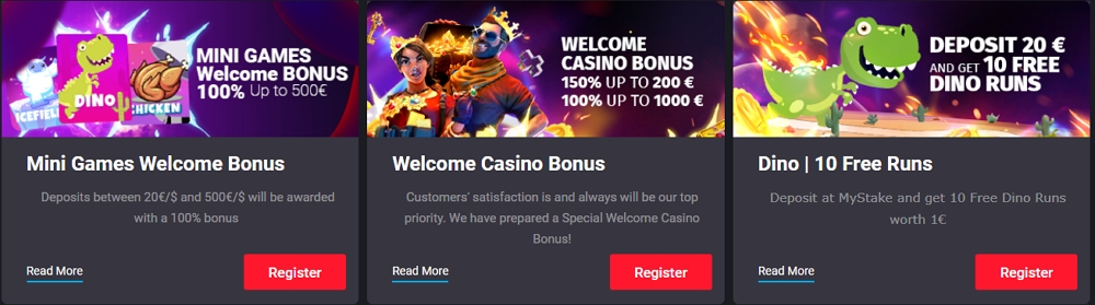 MyStake casino bonuses