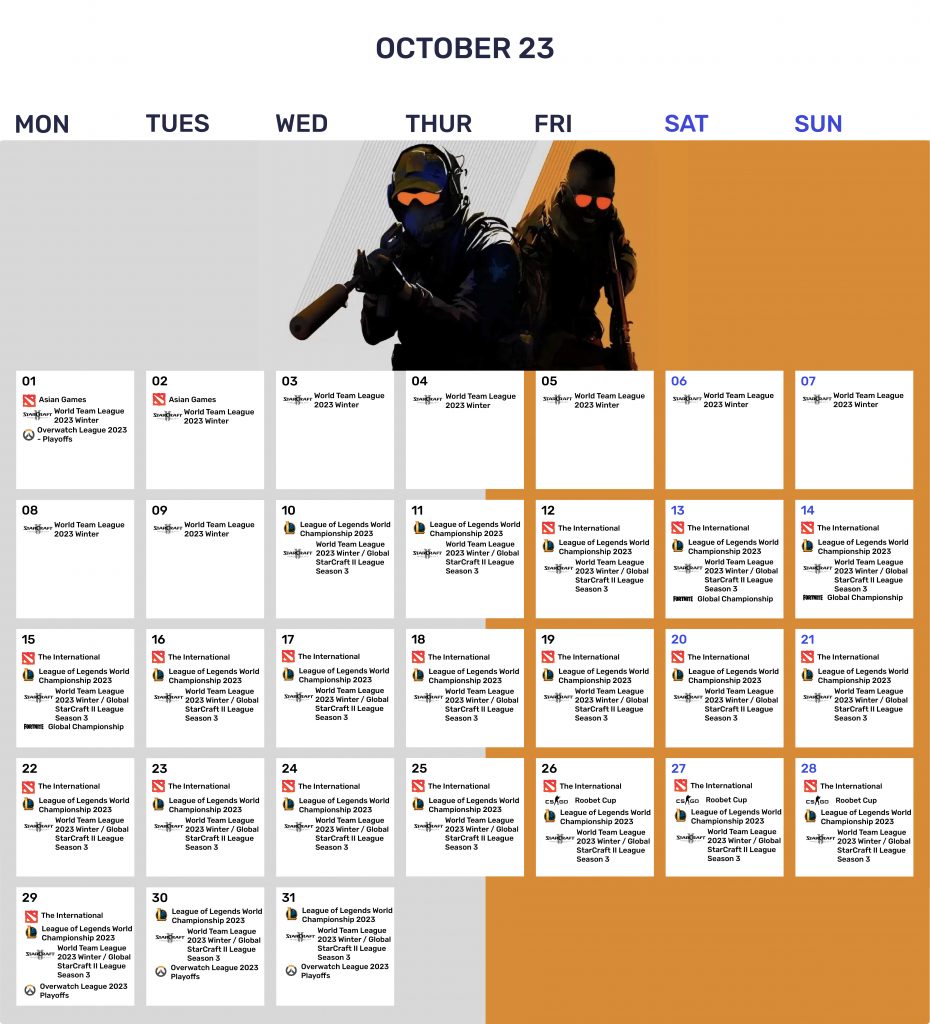 esports calendar october