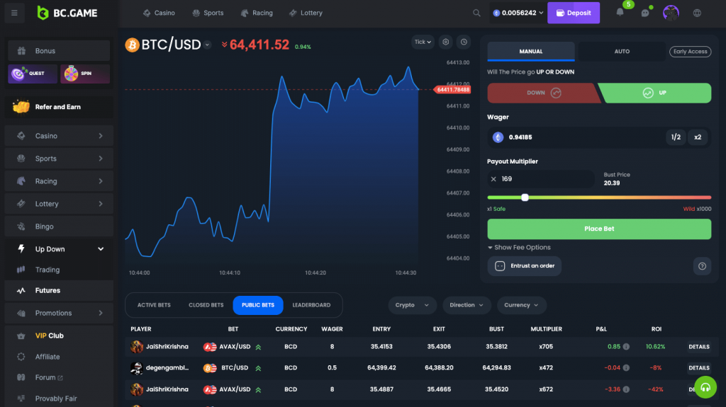crypto trading game multiplier feature